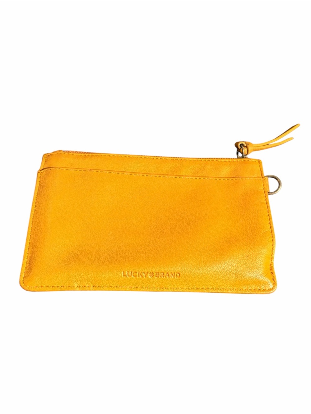 Lucky Brand Yellow Leather Wristlet Pouch